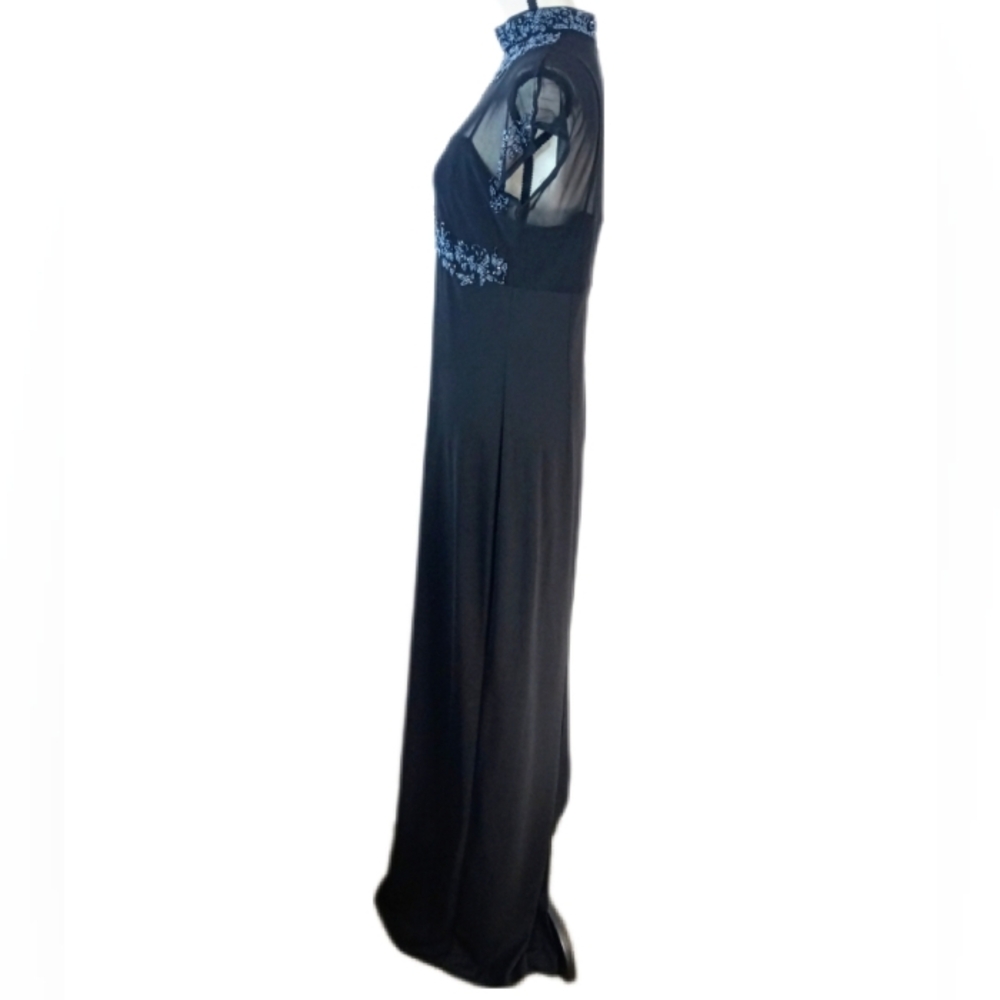 Vintage :: Ste'nay Sequin Regency Beaded Black Maxi Formal Event Dress Size 12 - Picture 7 of 13